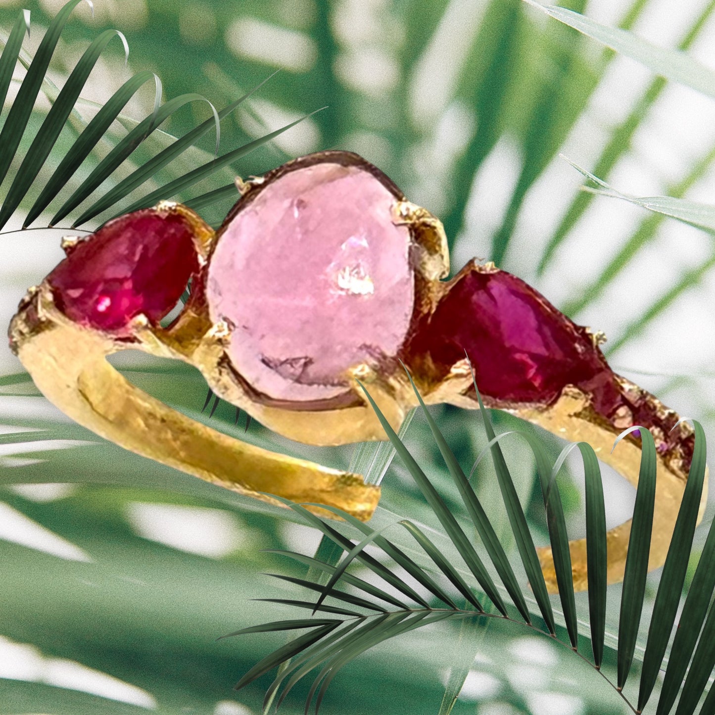 Bague artisanale JAIPUR Tourmaline facettée