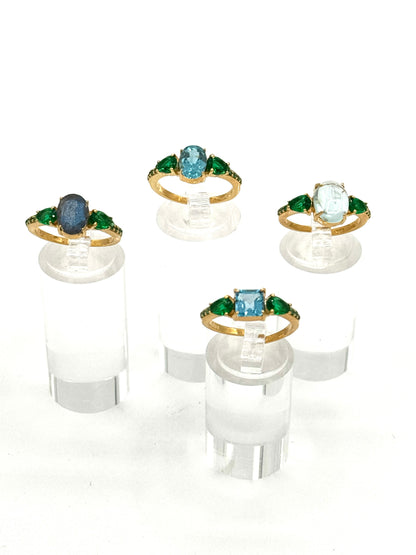 Handgefertigter JAIPUR-Aquamarin-Ring