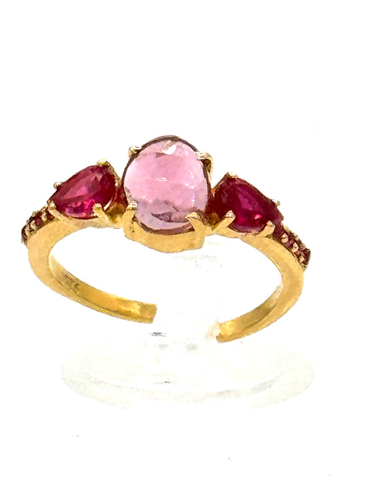 Bague artisanale JAIPUR Tourmaline facettée